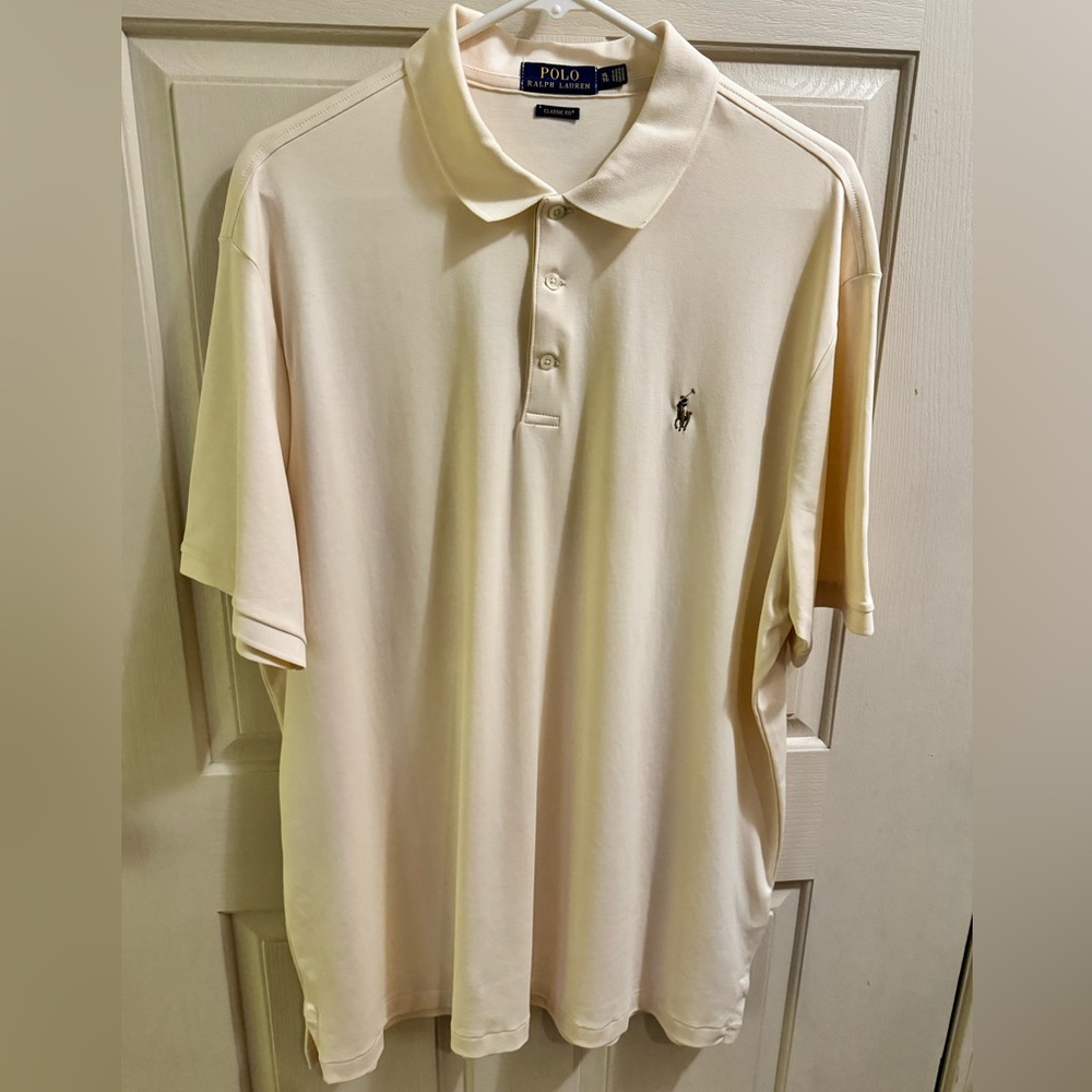 Polo by Ralph Lauren Classic Fit Soft Cotton Polo -XLT - Cream - State Heather